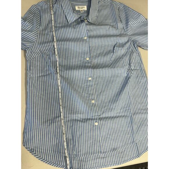 Candace Cameron Bure Regular Hi-Low Boyfriend Shirt Ragetta Strip Size XS NWOT - Picture 11 of 11